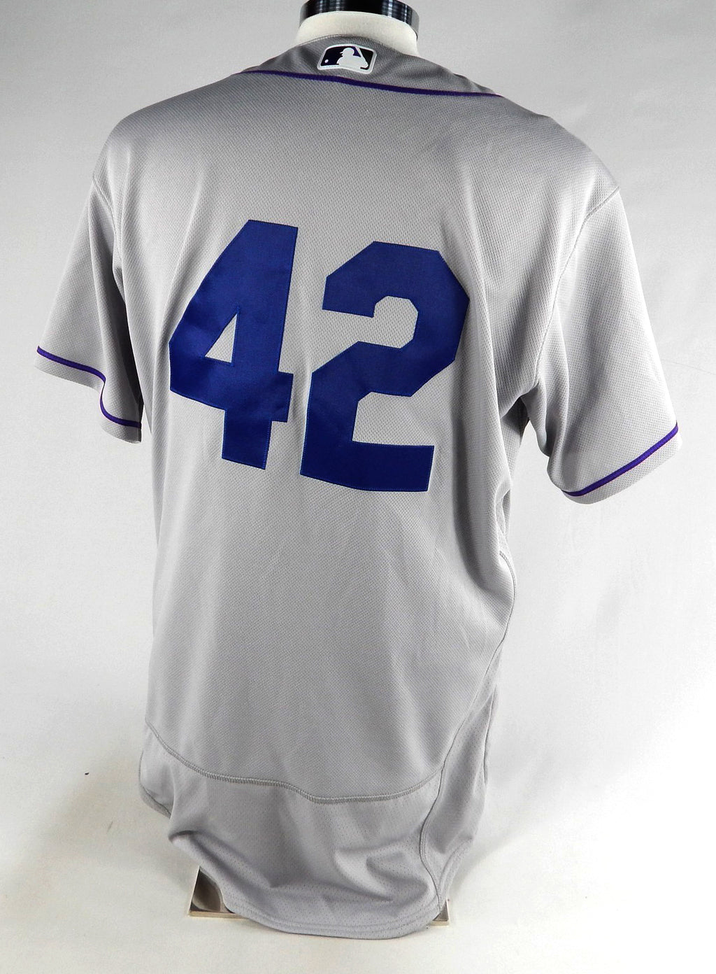 2023 Colorado Rockies Ryan Feltner #42 Game Used Grey Jersey Jackie Robinson D Pic2