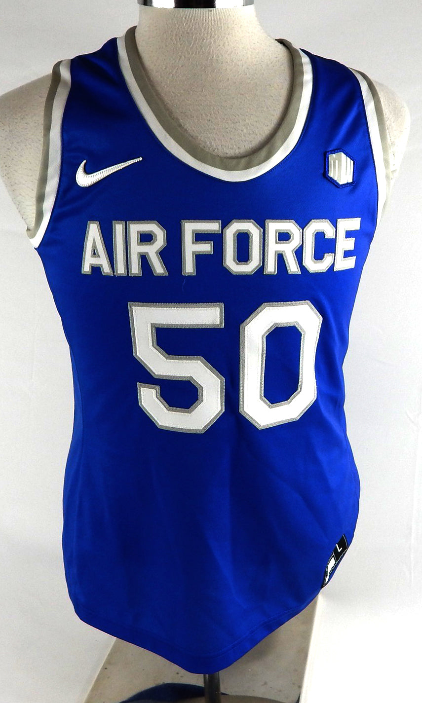 2021-22 Air Force Falcons #50 Game Issued Pos Used Blue Jersey Basketball L 466