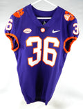 2018-22 Clemson Tigers #36 Game Used Purple Jersey NP Rem 40 658