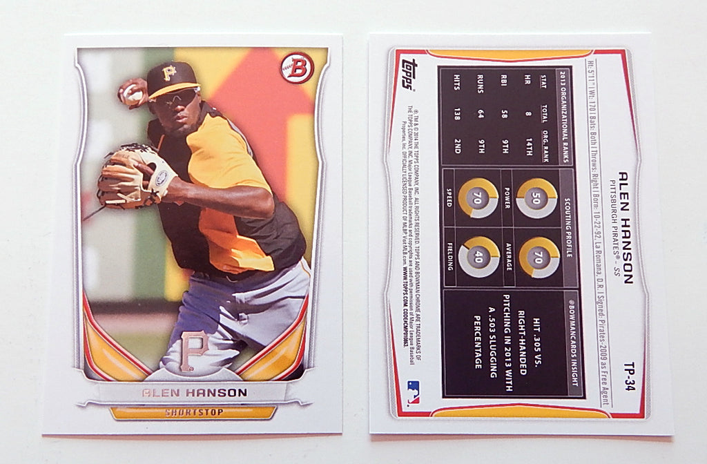 Lot of (90+) 2014 Bowman Draft Top Prospects Alen Hanson #TP34 Pirates Pic2