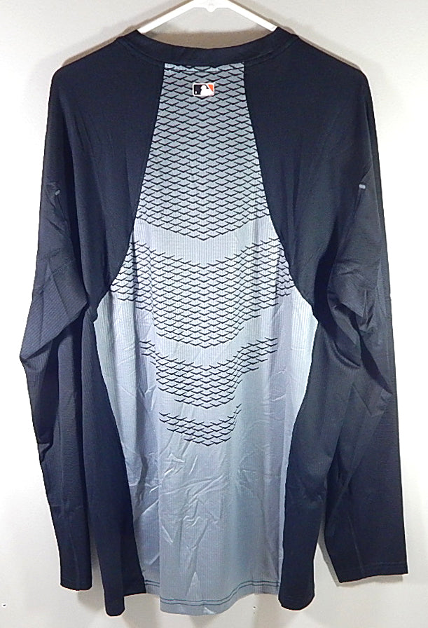 Miami Marlins Fishscale Nike Pro Team Issued LS Athletic Shirt Black New XXL Pic2