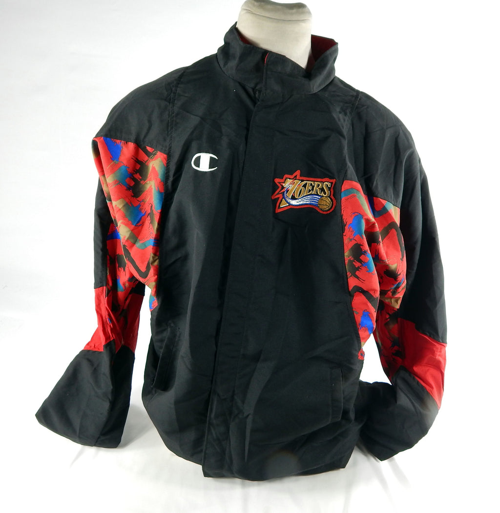 1997-98 Philadelphia 76ers GameIssued Black Warm Up Jacket 46 DP72088