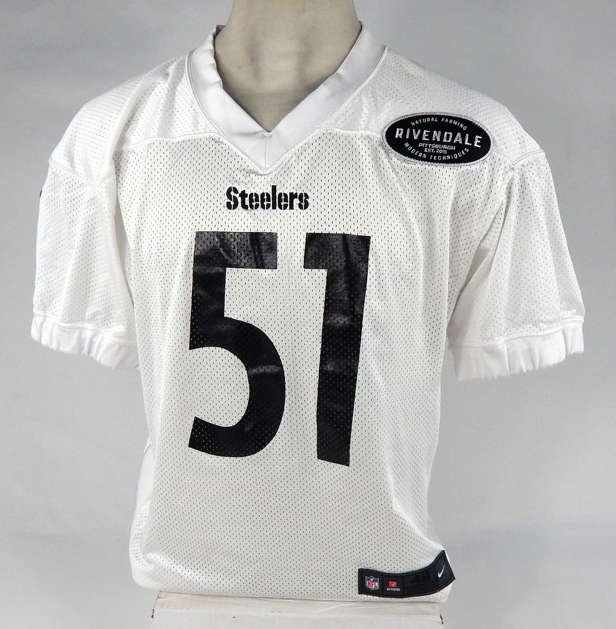 2017 Pittsburgh Steelers Sean Spence #51 Game Issued White Practice Jersey Rivendale Patch 48 DP66907