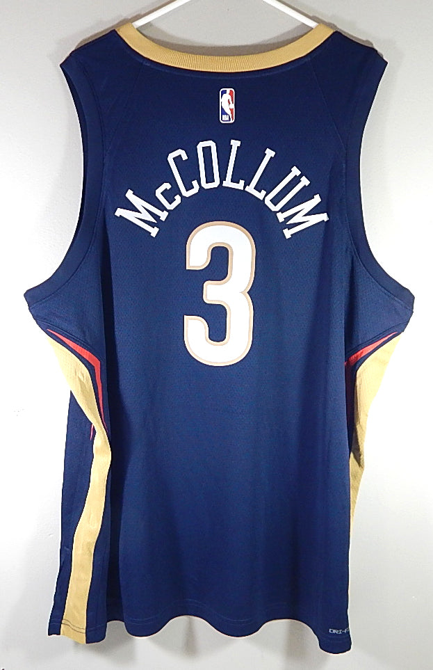 CJ McCollum #3 New Orleans Pelicans Nike Swingman Icon Jersey Navy New M 44 Pic2