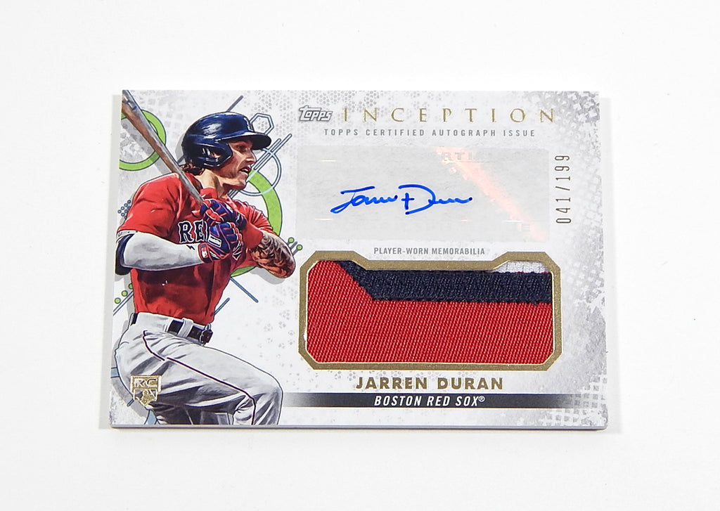 2022 Topps Inception Autograph Patch Jarren Duran RC #IAP-JD Auto GU Jersey /199