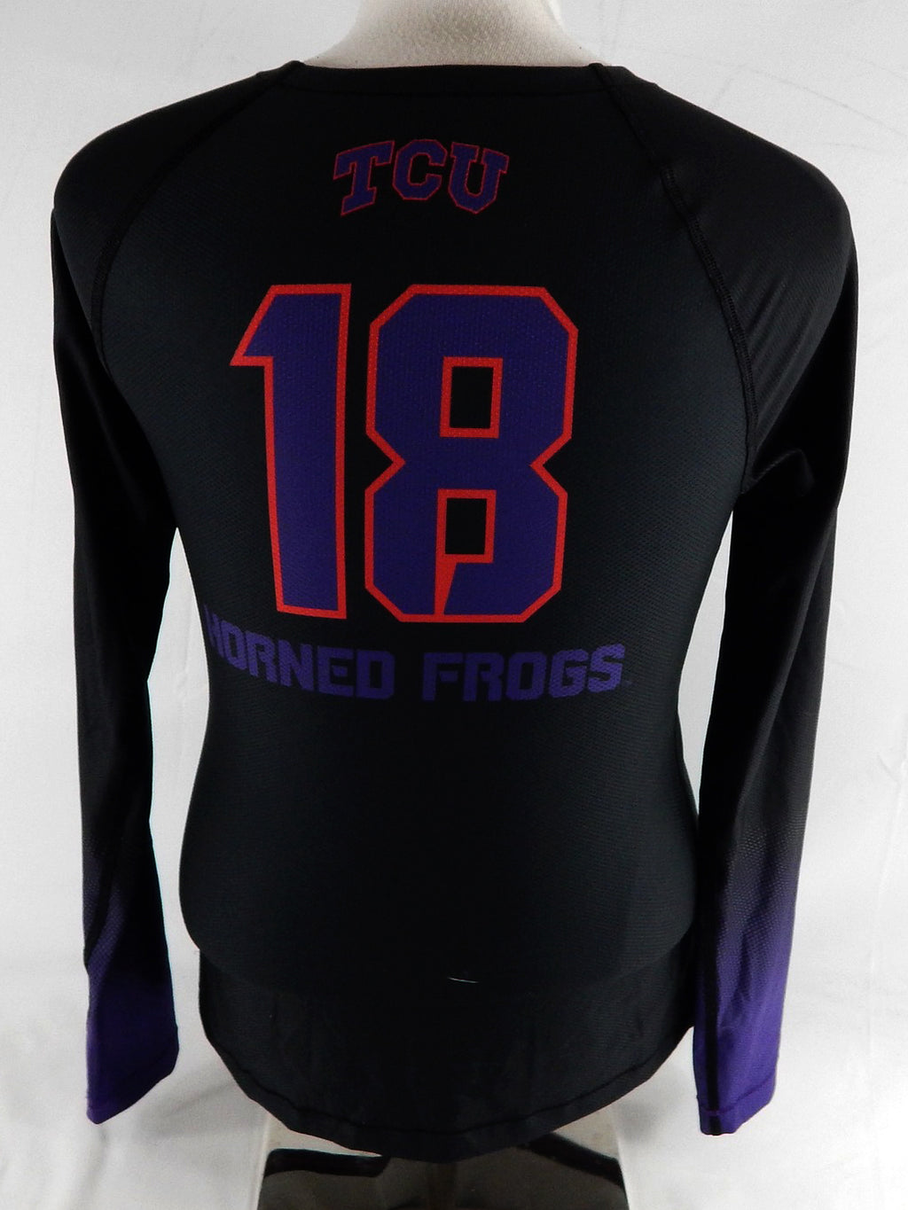 2023 Texas Christian TCU Frogs #18 Game Used Black Jersey Volleyball M 087 Pic2