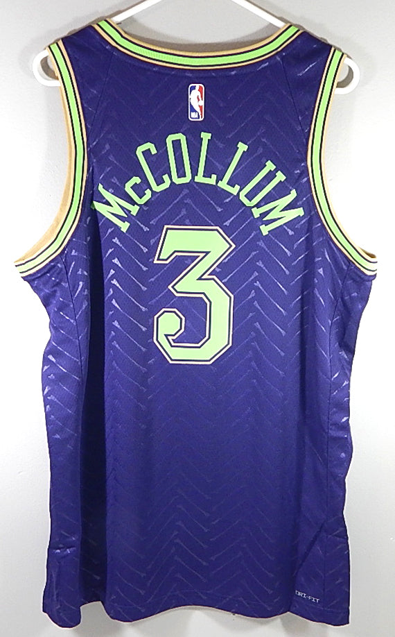 CJ McCollum #3 New Orleans Pelicans Nike Swingman City Ed. Jersey Purple 48 L Pic2