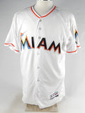 Miami Marlins Blank Game Issued White Jersey 44 336