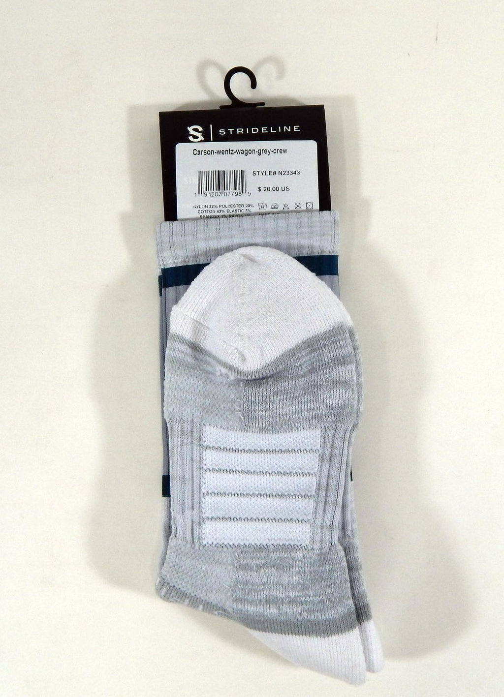 NFLPA Strideline Eagles Carson Wentz Waggon Grey Crew Socks M/L Eagles Pic2