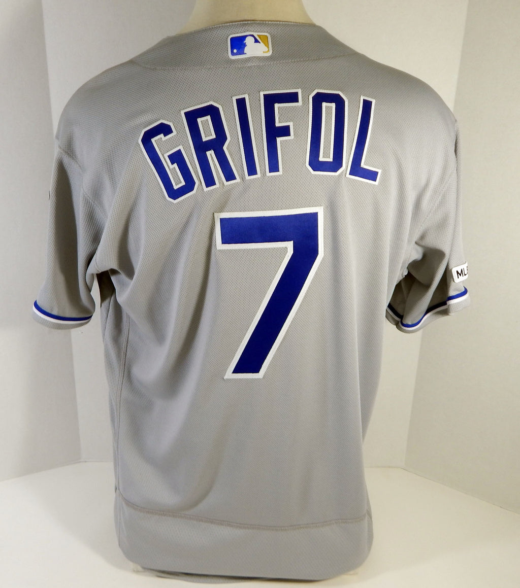 2019 Kansas City Royals Pedro Grifol #7 Game Issued Grey Jersey 150 Patch 48 66