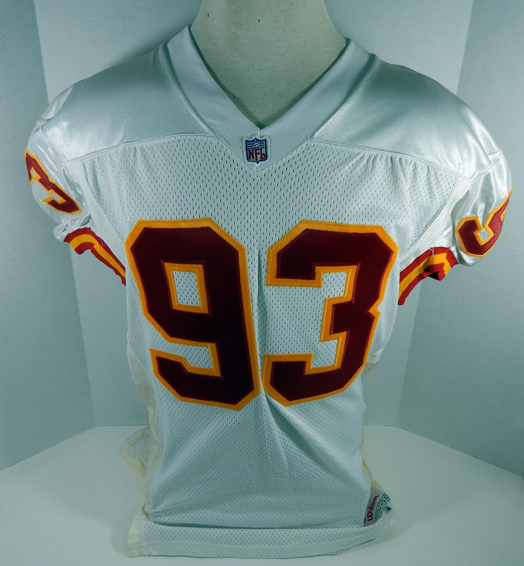 1995 Kansas City Chiefs Johnson #93 Game Issued White Jersey 46 DP16393 Pic2