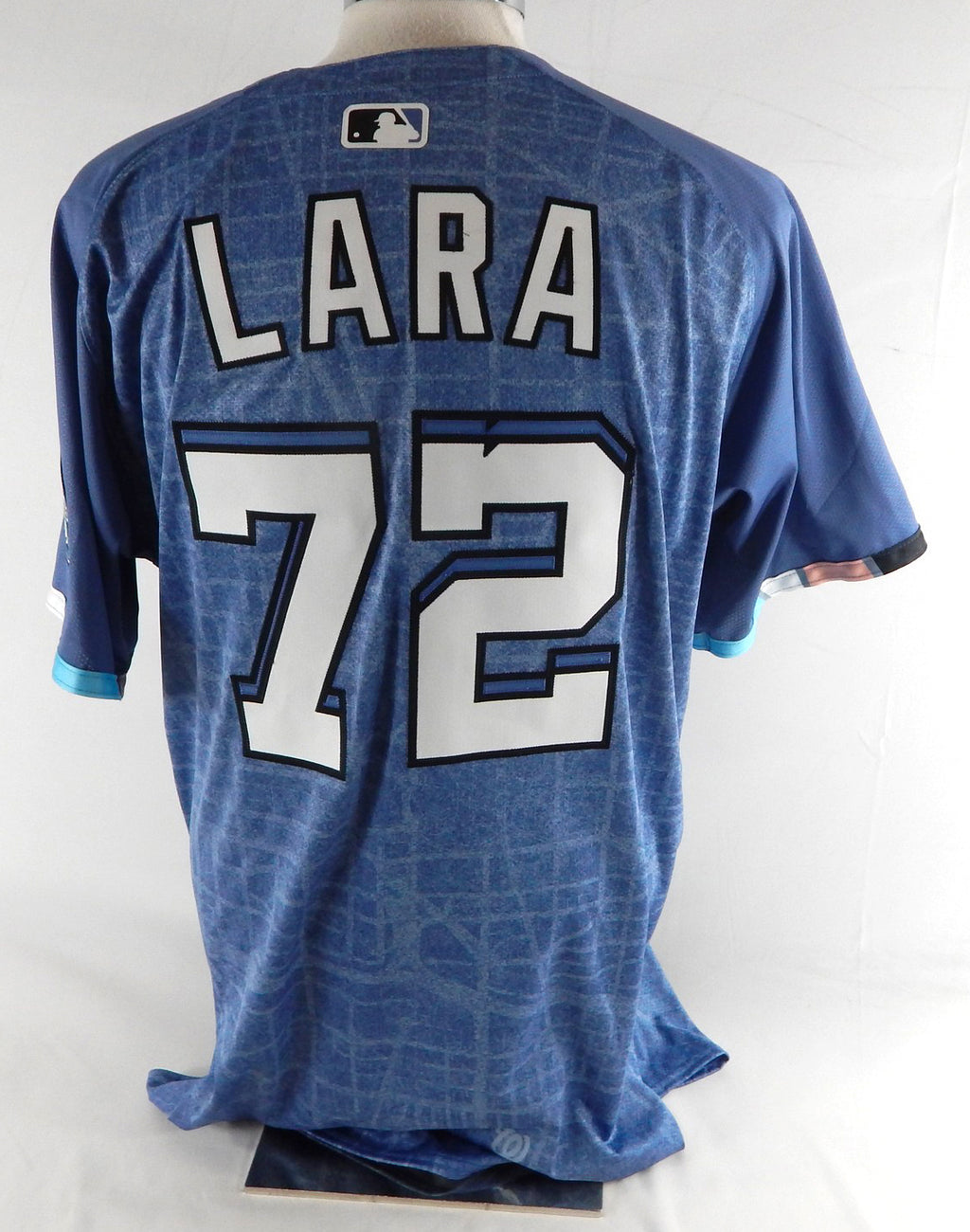 2025 Washington Nationals Andry Lara #72 Game Issued Blue Jersey City Connect 8 Pic2