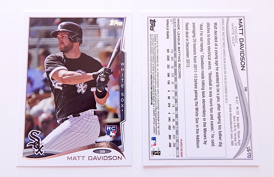 Lot of (60) 2014 Topps Update Matt Davidson #US170 White Sox Pic2