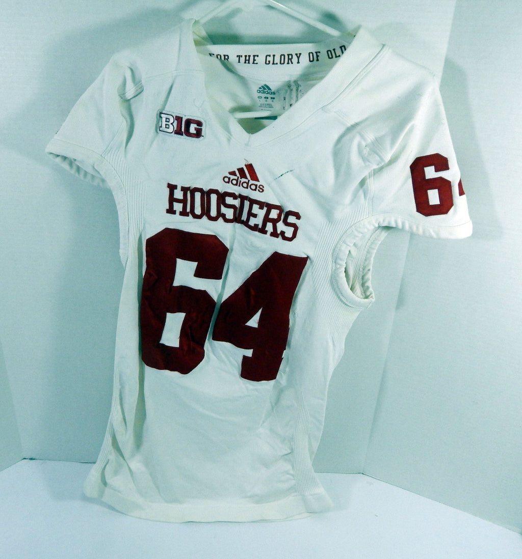 Indiana Hoosiers #64 Game Used White Jersey Name Plate Removed L DP64592