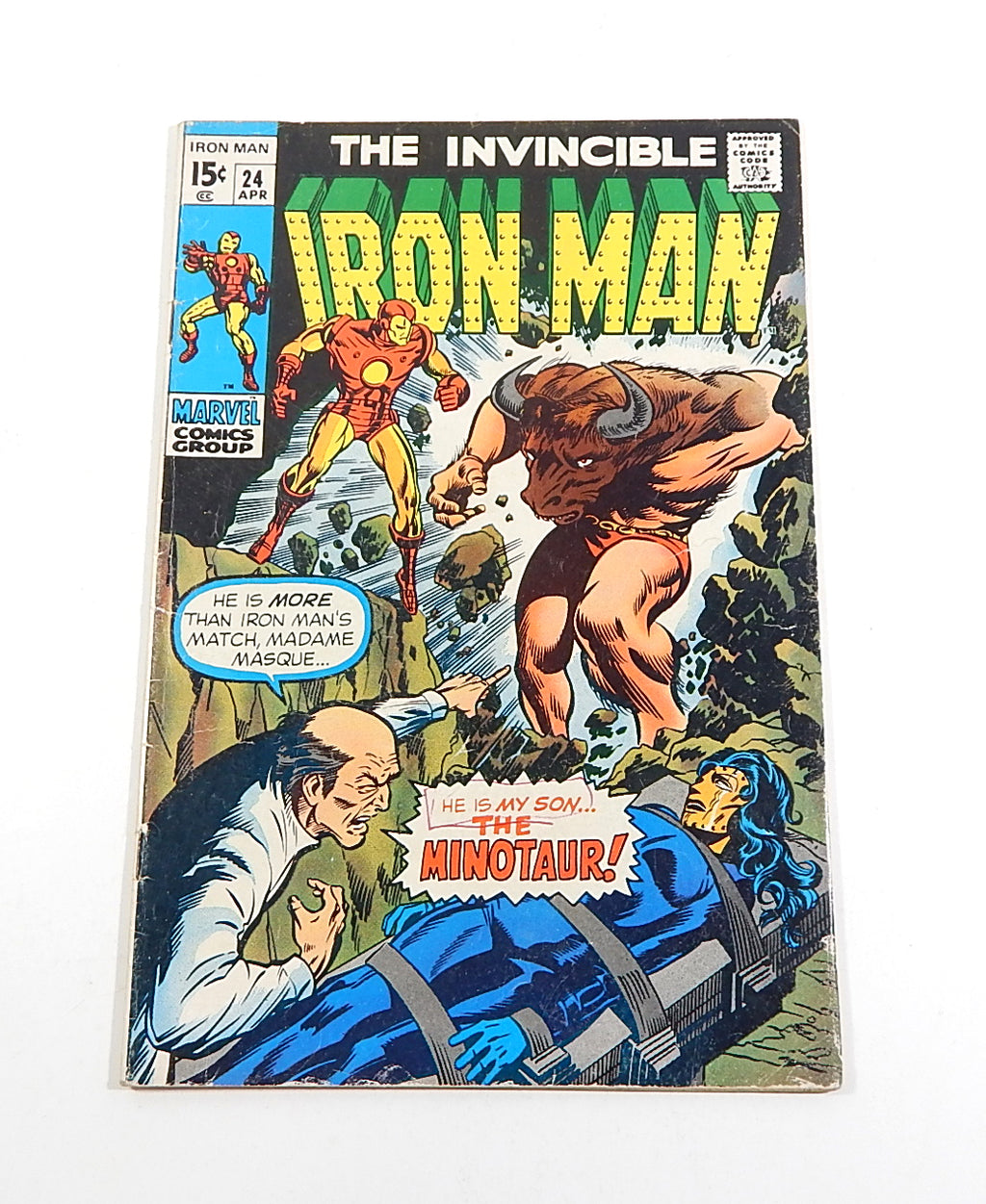 Iron Man #24 Marvel 1970 Bronze Comic Book GD Minotaur 1st App Madame Masque