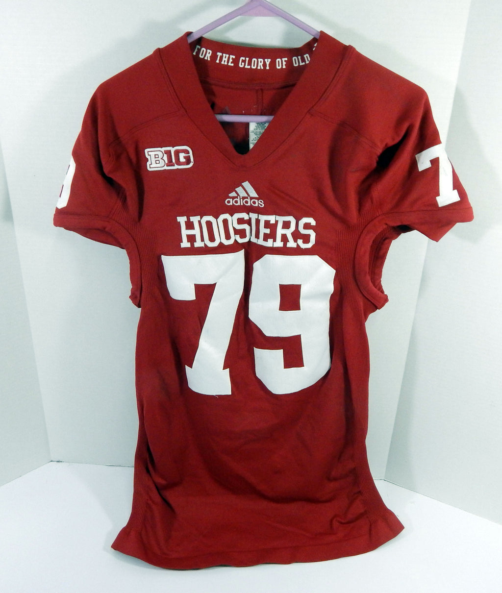 2012 Indiana Hoosiers #79 Game Used Red Jersey Name Plate Removed DP64594