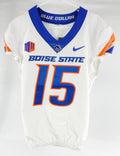 2021 Boise State Broncos  #15 Game Used White Jersey Football NP Rem 42 08