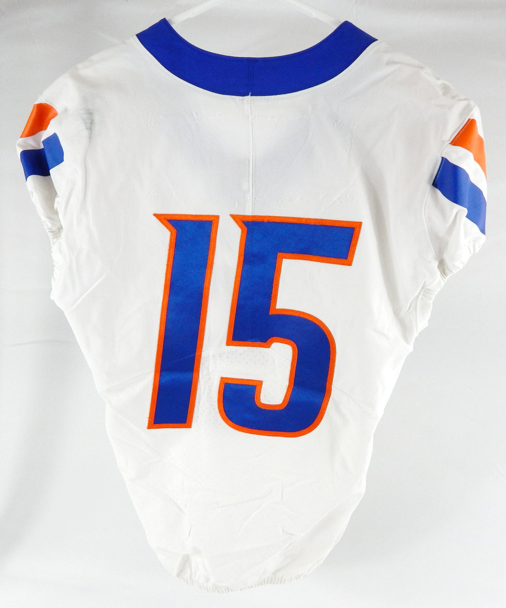 2021 Boise State Broncos  #15 Game Used White Jersey Football NP Rem 42 08 Pic2