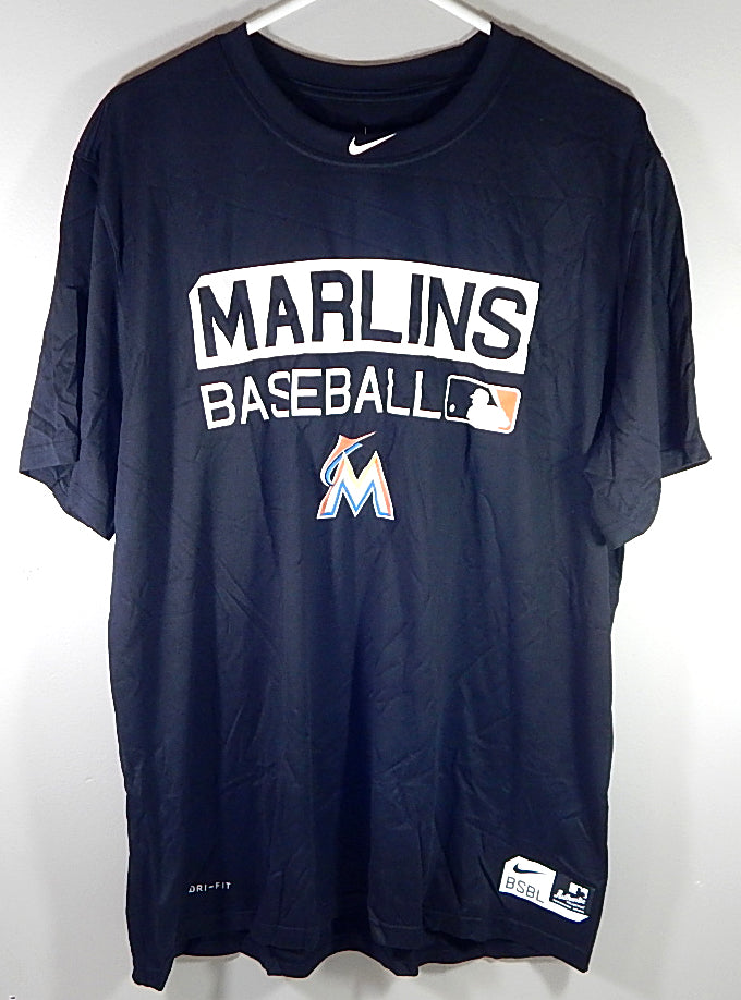 Miami Marlins Baseball Nike Dri-Fit BSBL MLB Authentic The Nike Tee Black XXL