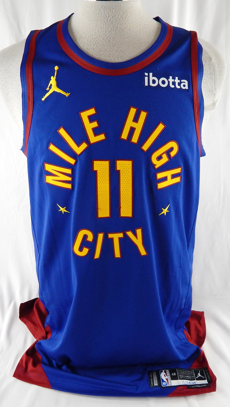 2025-26 Denver Nuggets Bruce Brown #11 Game Used Blue Jersey Statement 12 Pts