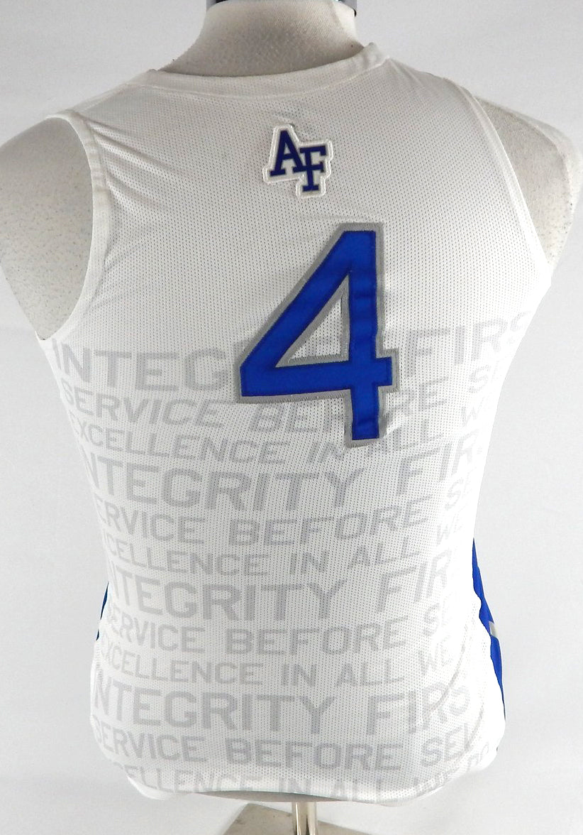 2018-19 Air Force Falcons #4 Game Issued Pos Used White Jersey Basketball S 478 Pic2