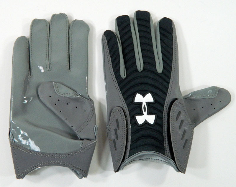 New Under Armor UA Demolition Gray/Gray Receiver Gloves Size L Pic2