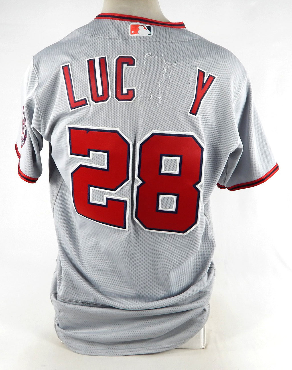 2021 Washington Nationals Jonathan Lucroy #28 Game Issued Grey Jersey 44 977