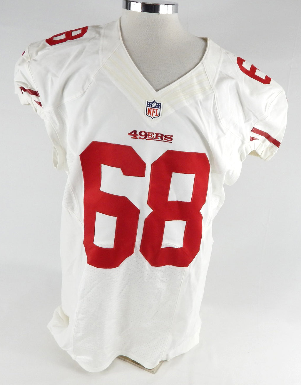2012 San Francisco 49ers Leonard Davis #68 Game Issued White Jersey 50 356
