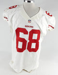 2012 San Francisco 49ers Leonard Davis #68 Game Issued White Jersey 50 356