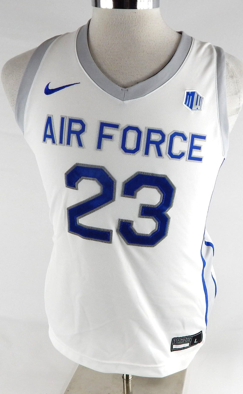 2022-23 Air Force Falcons #23 Game Issued Pos Used White Jersey Basketball L 482