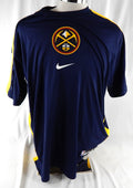 2020-21 Denver Nuggets Zeke Nnaji #22 Game Used Navy Shooting Shirt XL 722