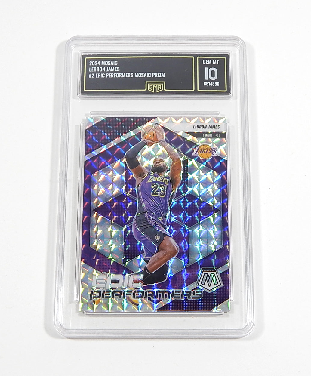 2024-25 Panini Mosaic Epic Performers Mosaic Prizm LeBron James #2 GMA 10