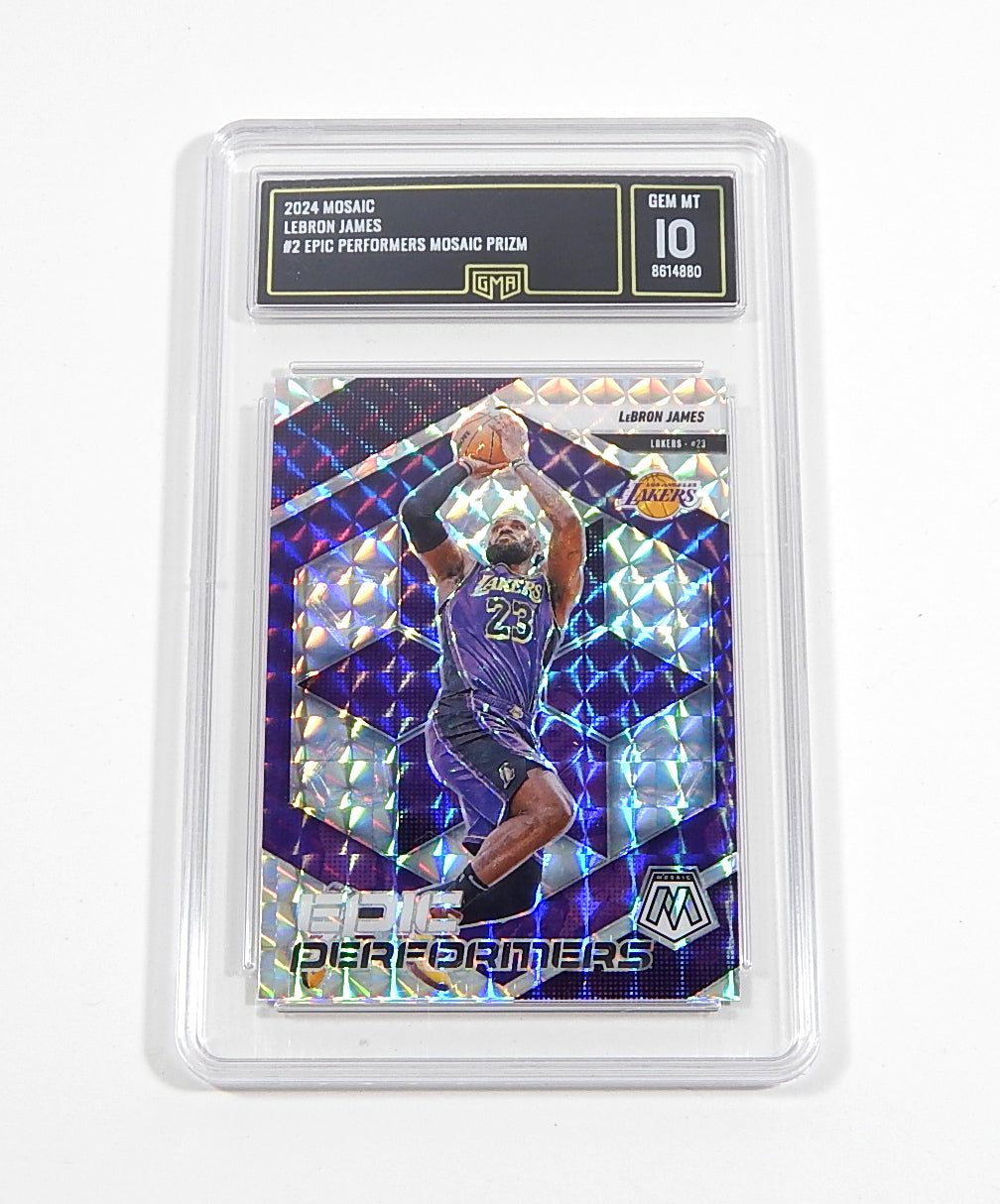 # 2024-25 Panini Mosaic Epic Performers Mosaic Prizm LeBron James #2 GMA 10
