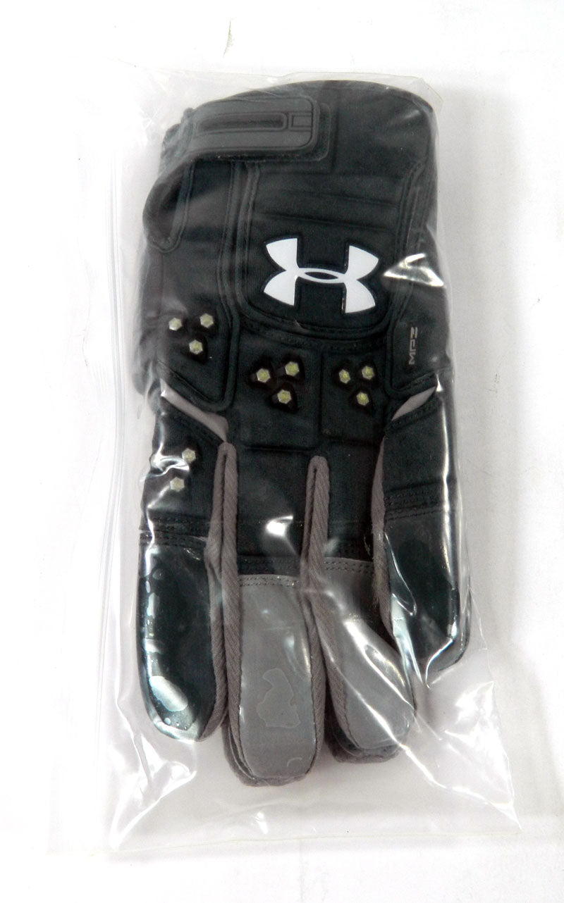 New Under Armor UA Fierce NCAA Gray Football Receiver Gloves Size L