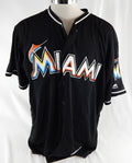 2016-17 Miami Marlins Hunter Cervenka #30 Game Used Black Jersey 50 966
