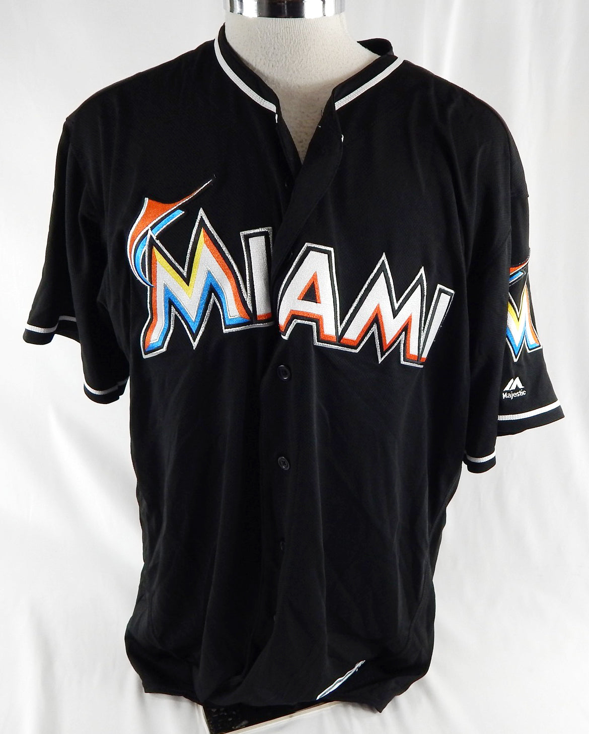 2016-17 Miami Marlins Hunter Cervenka #30 Game Used Black Jersey 50 966