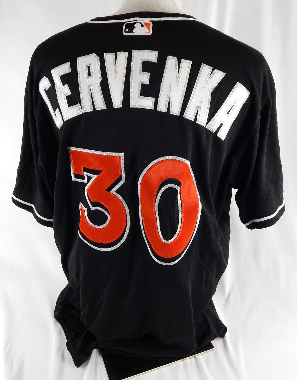 2016-17 Miami Marlins Hunter Cervenka #30 Game Used Black Jersey 50 966 Pic2