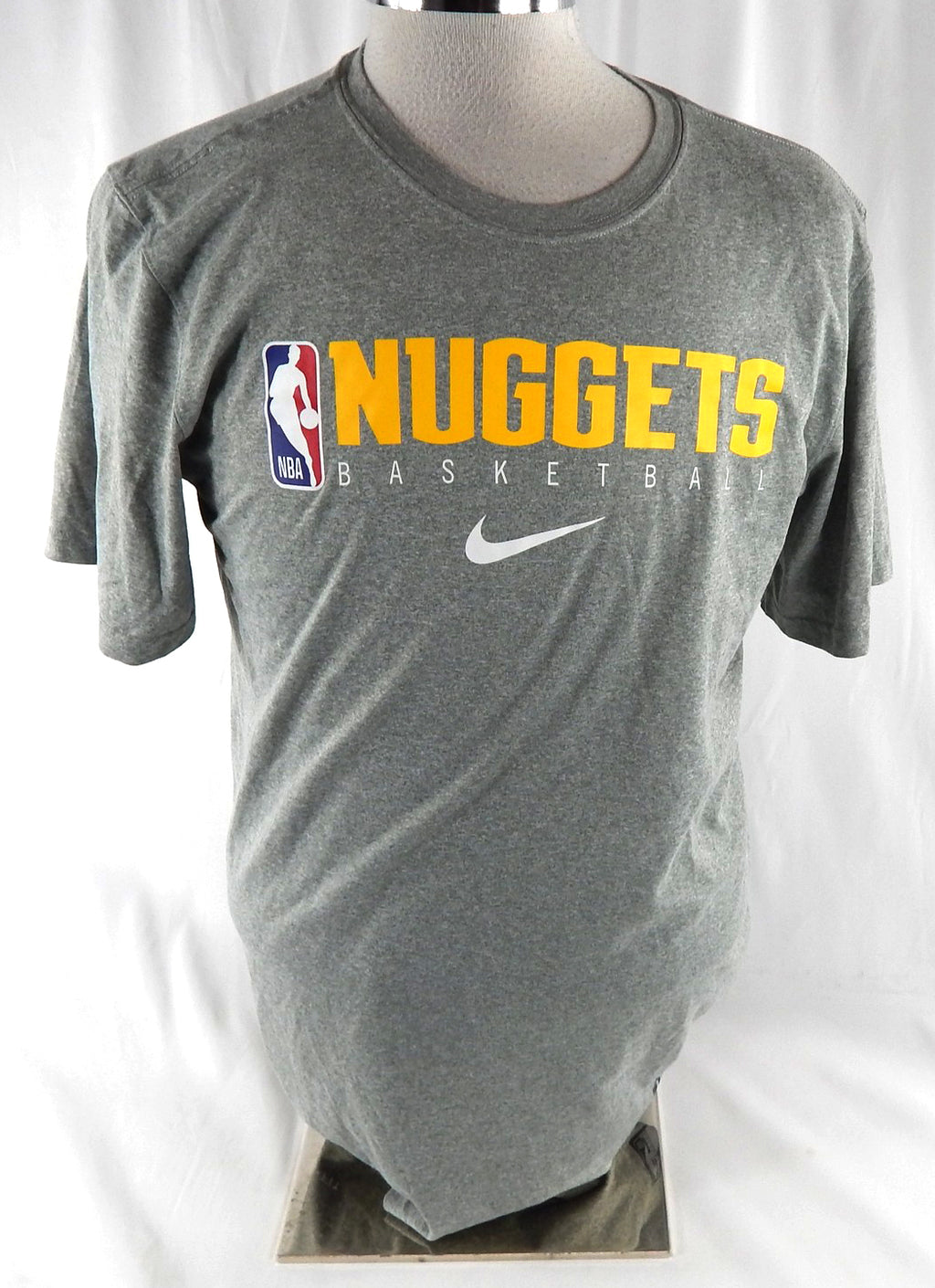 2019-20 Denver Nuggets Malik Beasley #25 Game Used Grey Training Shirt L 724