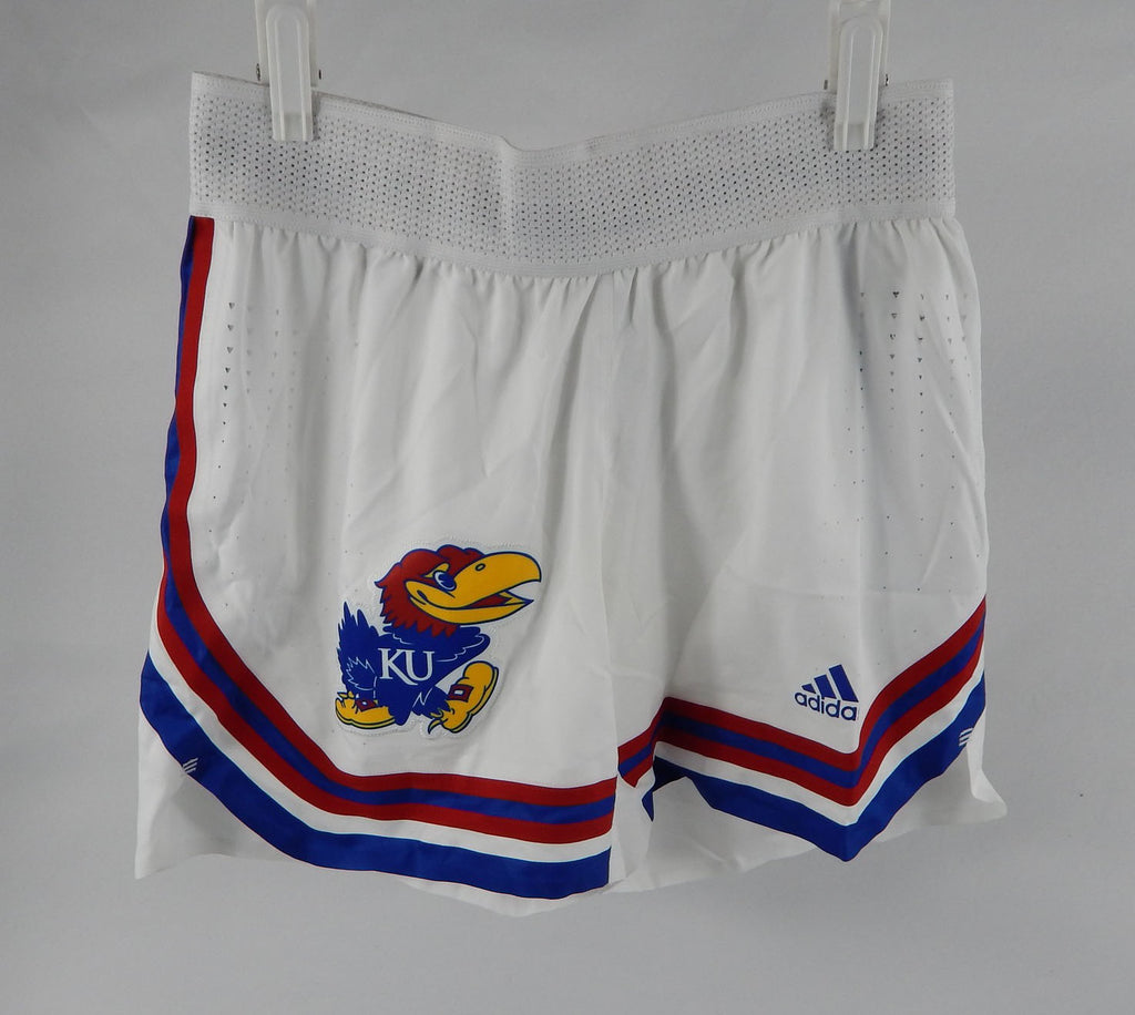 2023-24 Kansas Jayhawks Game Issued White Shorts Basketball SN2 592