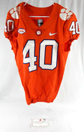 2017-22 Clemson Tigers #40 Game Used Orange Jersey Football NP Rem 38 DP111299