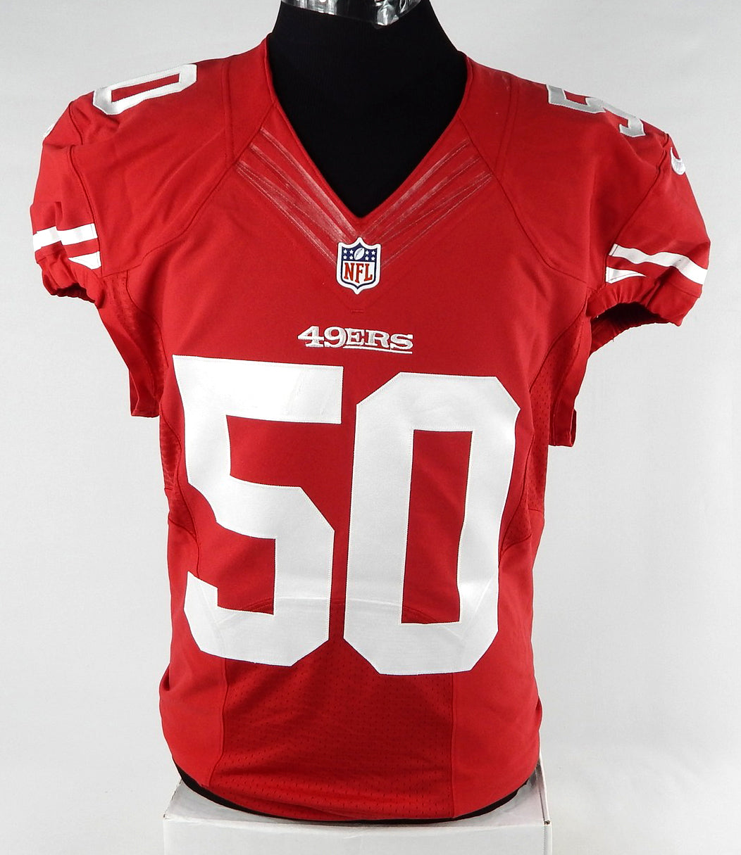 2015 San Francisco 49ers #50 Game Used Red Jersey 44 737