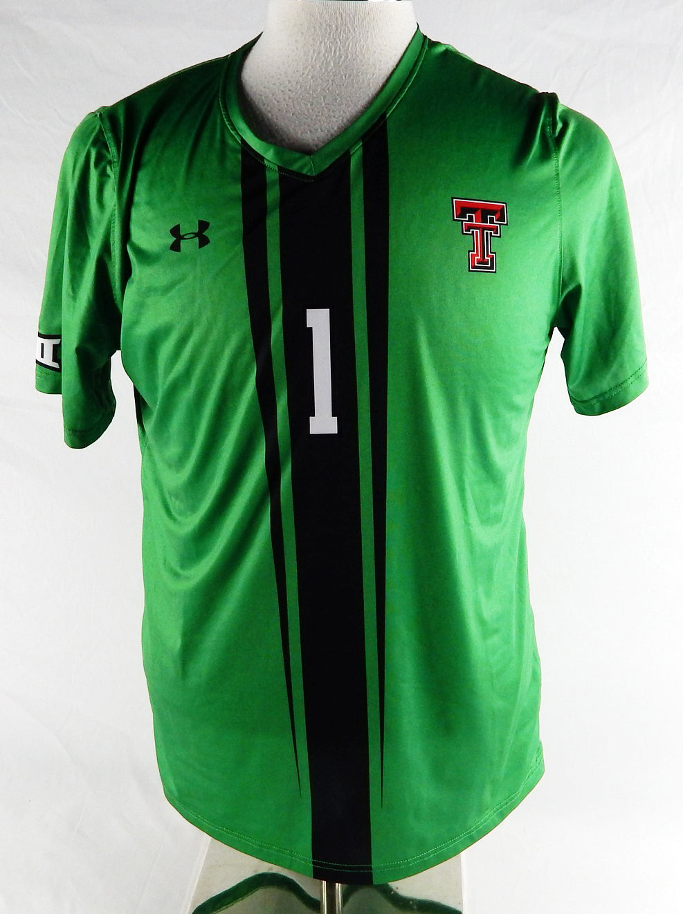 2018 Texas Tech Red Raiders #1 Game Used Green Jersey Womens Soccer L 671