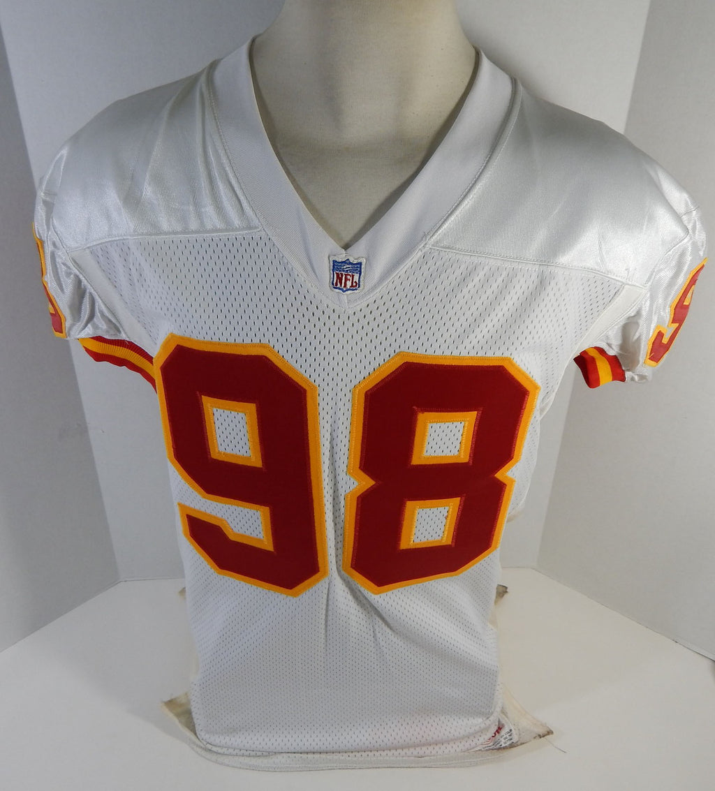 1995 Kansas City Chiefs Rob Waldrop #98 Game Issued White Jersey 46 DP16404 Pic2