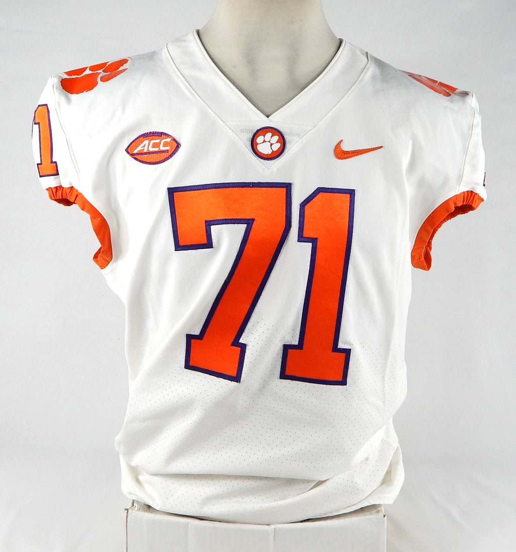 2018-22 Clemson Tigers #71 Game Used White Jersey NP R 46 685