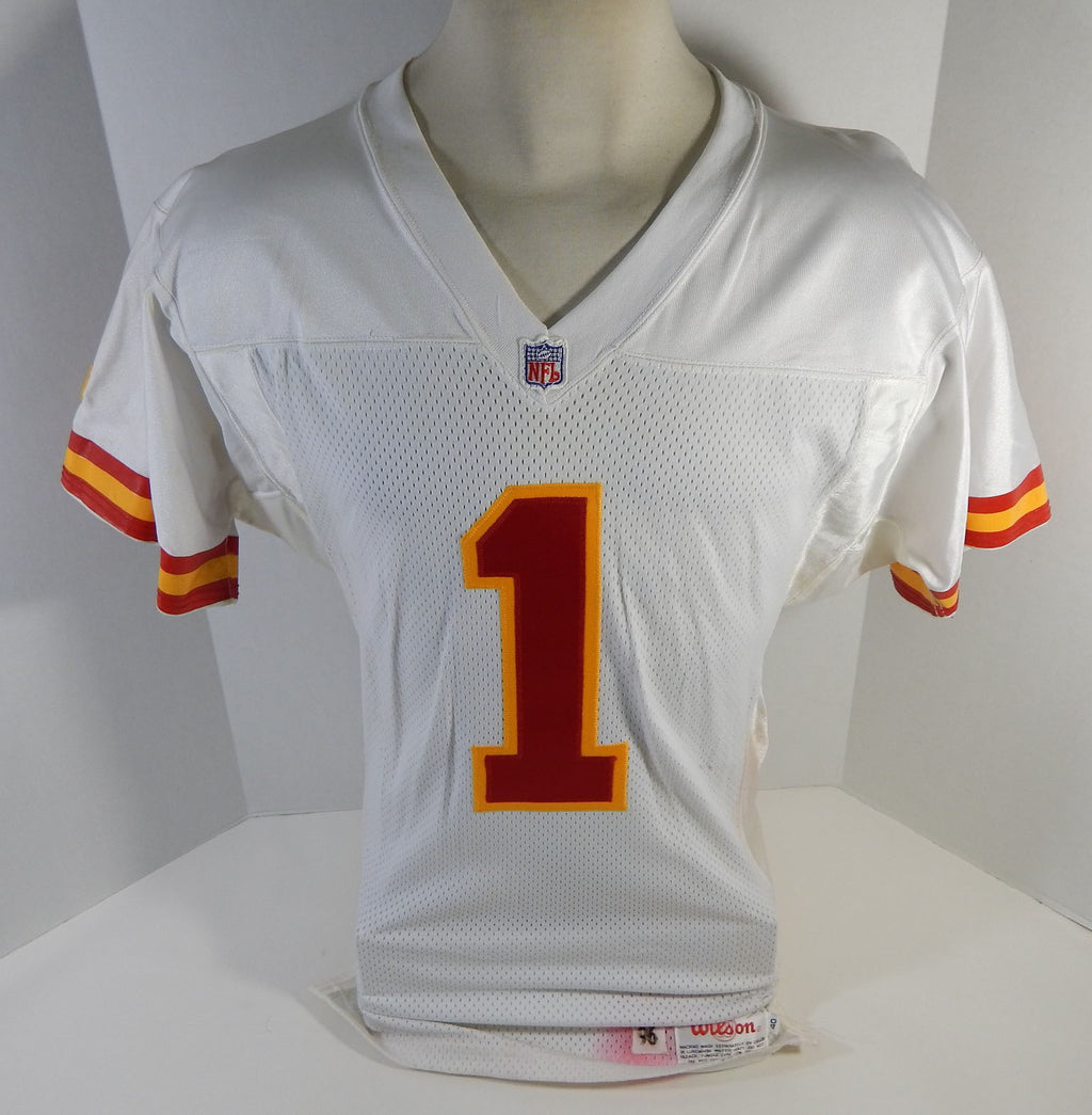 1996 Kansas City Chiefs Scott Szeredy #1 Game Issued White Jersey 40 DP16405 Pic2