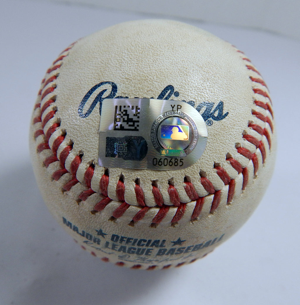 2022 LA Angels Marlins Game Used Baseball Trevor Rogers Taylor Ward walk Pic2