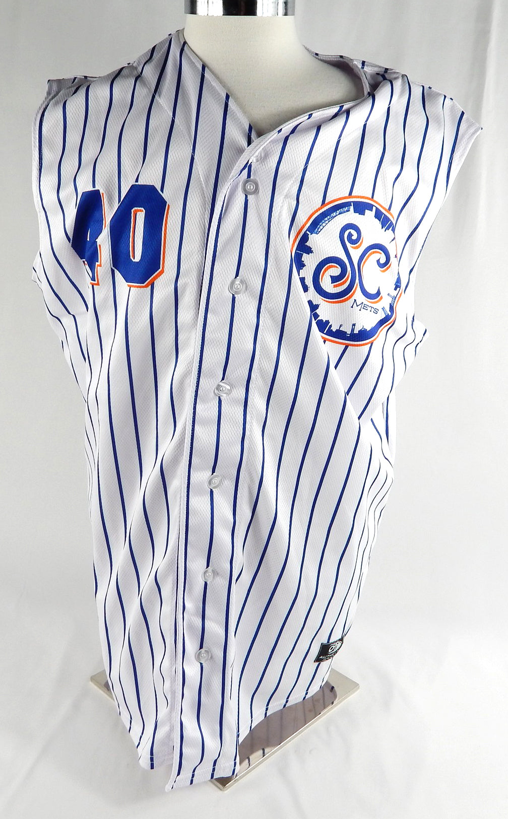 2024 Syracuse Mets #40 Game Used White Jersey Salt City 46 675