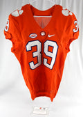 2016 Clemson Tigers #39 Game Used Orange Jersey Football NP Rem 40 DP111302