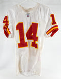 2002 Kansas City Chiefs C.Jackson #14 Game Used White Jersey 44 163
