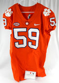2017-22 Clemson Tigers #59 Game Used Orange Jersey Football NP Rem 46 304